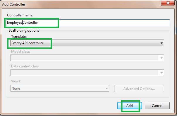 Empty API controller